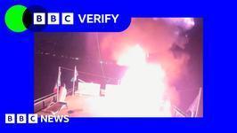 A fire on a boat in the Gaza aid flotilla